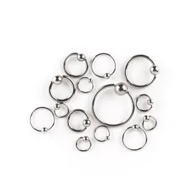 16 Gauge Titanium Captive Bead Ring with Hemo Ball