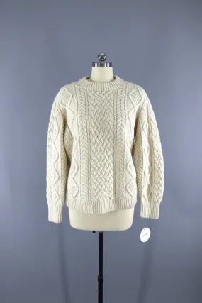 1960s Vintage Wool Fisherman's Sweater / Wells & Coverly / Deans of Scotland