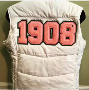 AKA Puffy Vest Chenille Year on Back