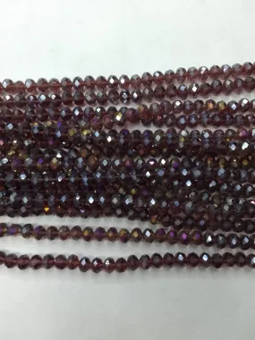 Amethyst Purple Tyre Crystal Glass Beads (Wholesale