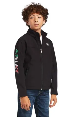 Ariat Kids New Team Black Softshell Mexico Water Resistant Jacket 10036550