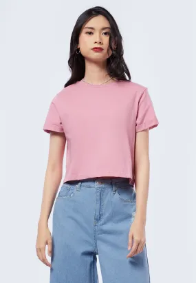 Basic Cropped Cotton T-Shirt