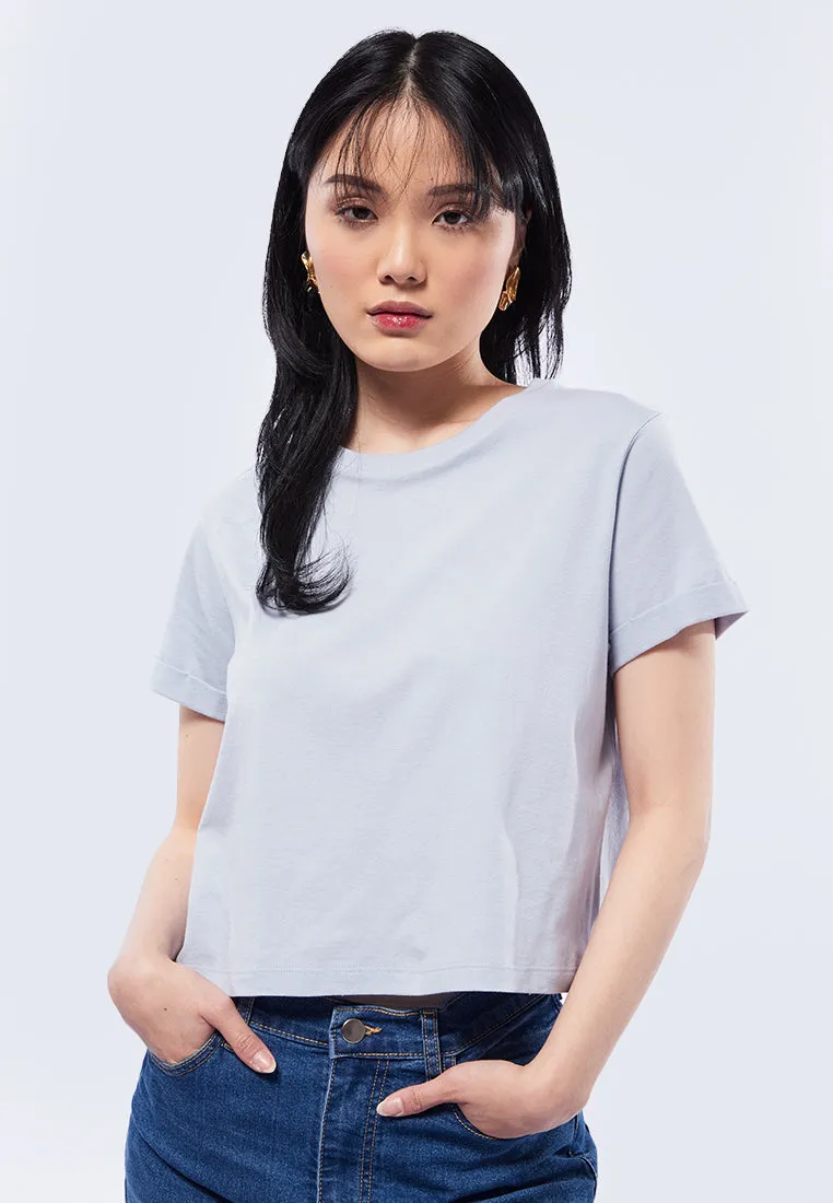 Basic Cropped Cotton T-Shirt