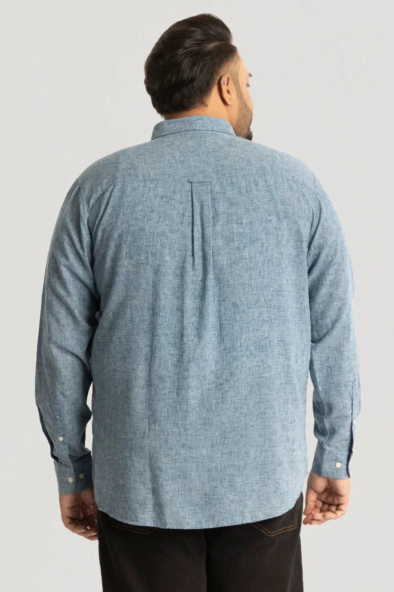 Blue Linen Blend Shirt