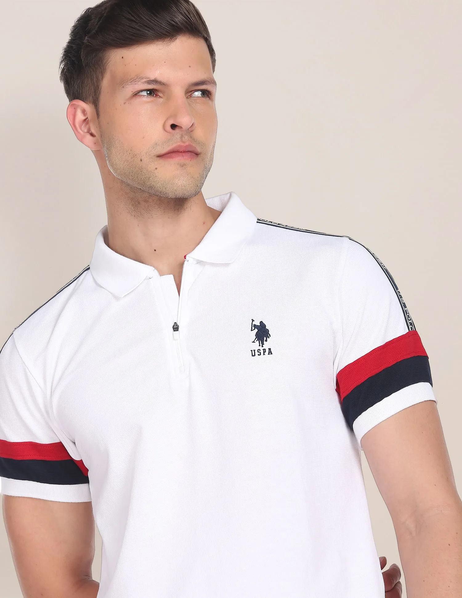 Brand Tape Waffle Polo Shirt