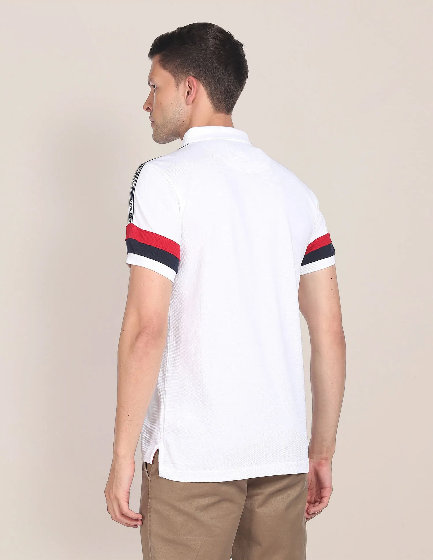 Brand Tape Waffle Polo Shirt