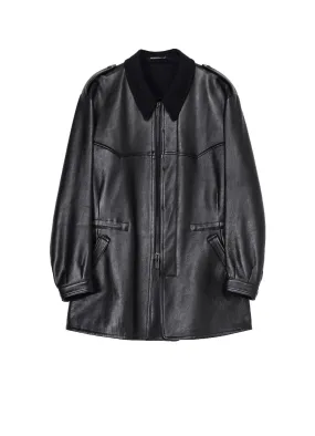 BUFFALO LEATHER FASTENER BLOUSON