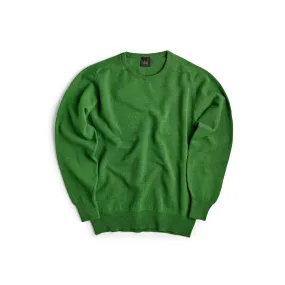 Clover Green 2 Ply Lambswool Crew Neck Jumper