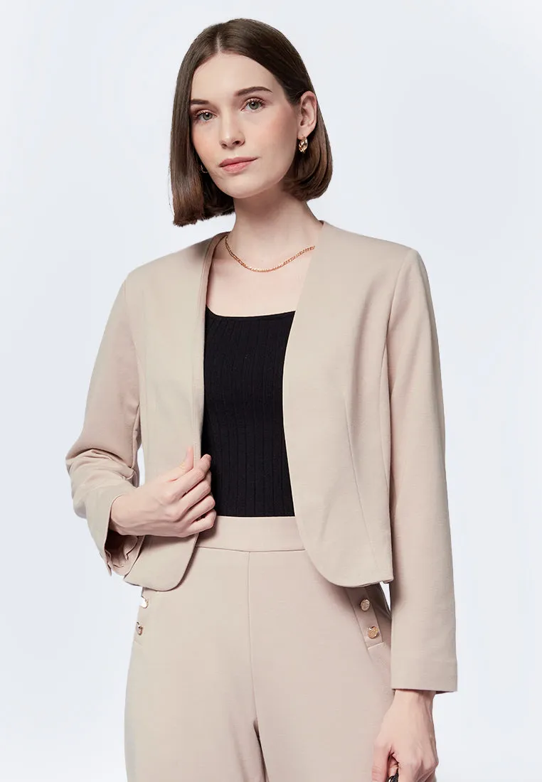 Collarless Crop Blazer