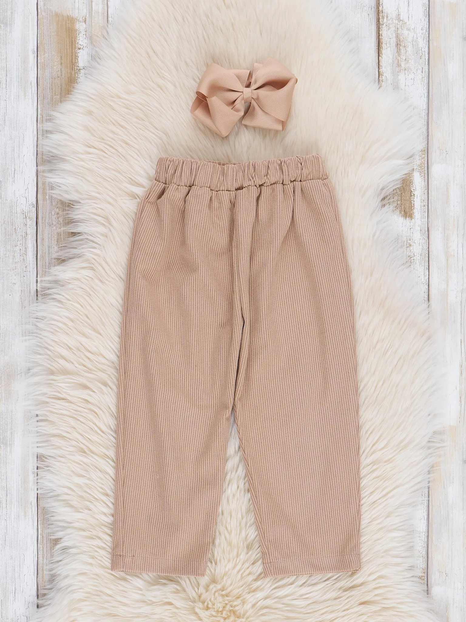 Corduroy Pull-On Pants - Tan