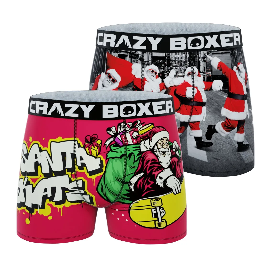 CRAZYBOXER Holidays Santa Men's Boxer Briefs (2 pack)