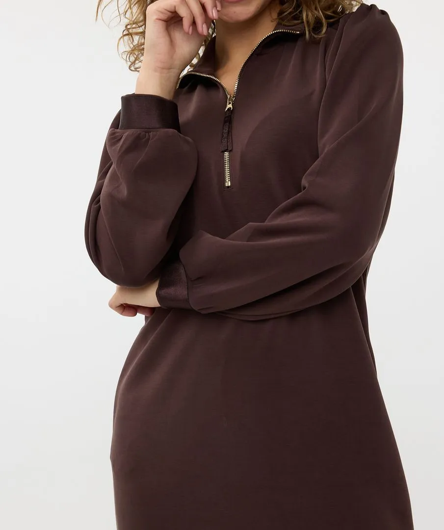 Esqualo Zip Up Chocolate Dress