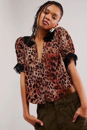 Free People My Love Printed Blouse