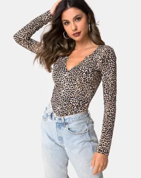 Guanelle Top in Rar Leopard Brown