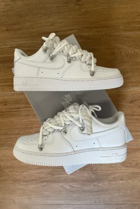 NIKE AIR FORCE 1 ROPE LACES WHITE TRIPLE WHITE