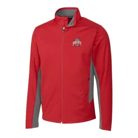 Ohio State Buckeyes Cutter & Buck Navigate Softshell Scarlet Full Zip Jacket