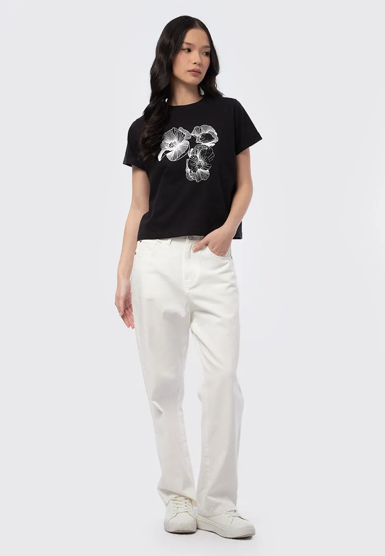 Short Sleeve Cropped Graphic Tee