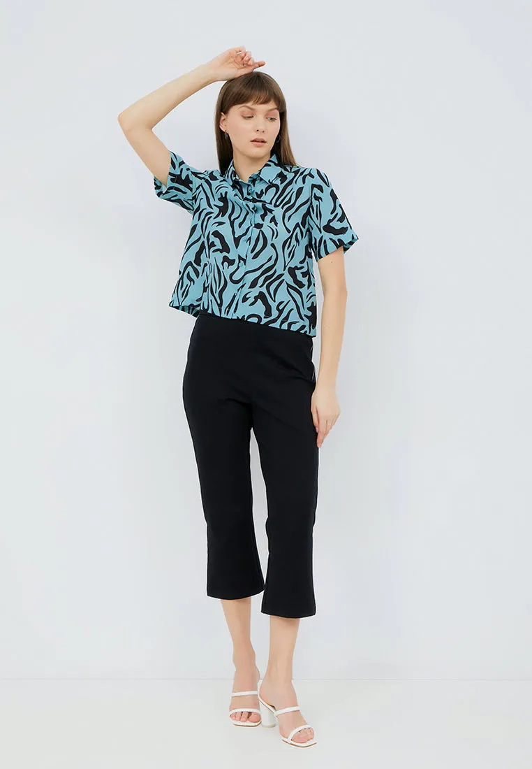 Short Sleeve Printed Blouse